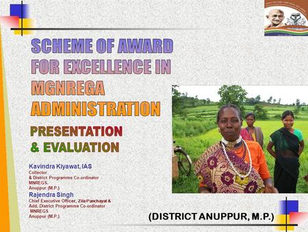 SCHEME OF AWARD FOR EXCELLENCE IN MGNREGA ADMINISTRATION PRESENTATION