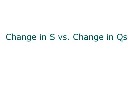 Change in S vs. Change in Qs