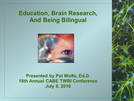 Education, Brain Research, And Being Bilingual