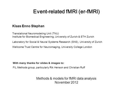 Event-related fMRI (er-fMRI)