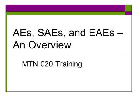 AEs, SAEs, and EAEs – An Overview