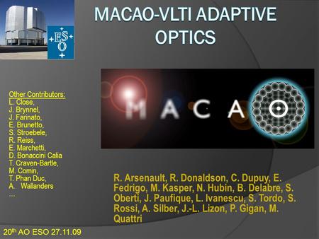 MACAO-VLTI Adaptive Optics