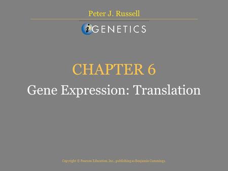 CHAPTER 6 Gene Expression: Translation