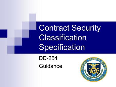 Contract Security Classification Specification