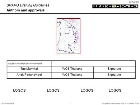 Confidential Copyright © 2008 Monitor Company Group, L.P. — Confidential — XXXCAS-COD-Prez-Date-CTL 1 BRAVO Drafting Guidelines Authors and approvals List.