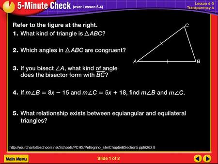 1-1a Slide 1 of 2 (over Lesson 6-4)