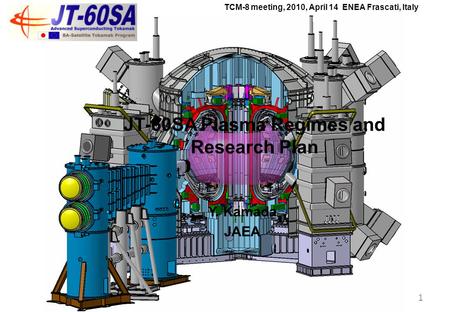 Y. Kamada JAEA TCM-8 meeting, 2010, April 14 ENEA Frascati, Italy 1 JT-60SA Plasma Regimes and Research Plan.