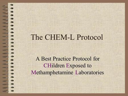 The CHEM-L Protocol A Best Practice Protocol for CHildren Exposed to Methamphetamine Laboratories.