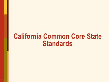 California Common Core State Standards