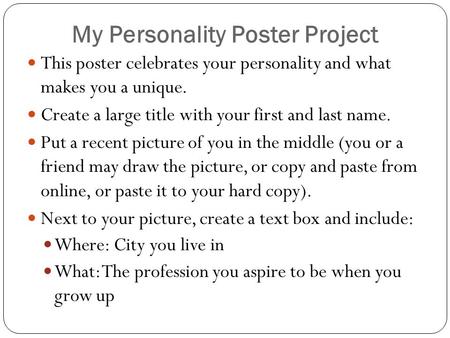 My Personality Poster Project