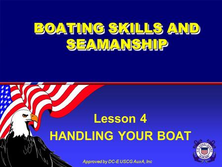 BOATING SKILLS AND SEAMANSHIP