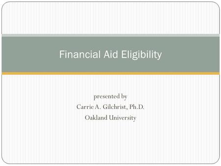 Financial Aid Eligibility