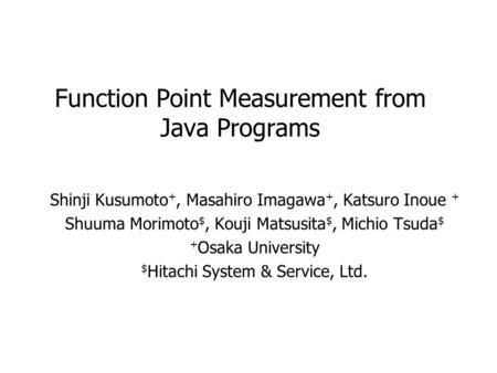 Function Point Measurement from Java Programs