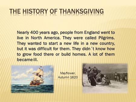 The History of Thanksgiving