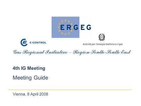 Vienna, 8 April 2008 4th IG Meeting Meeting Guide.