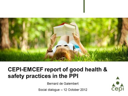 CEPI-EMCEF report of good health & safety practices in the PPI Bernard de Galembert Social dialogue – 12 October 2012.