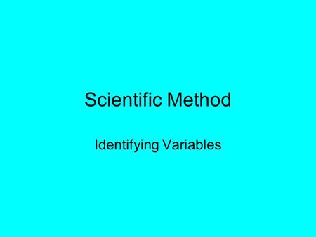 Identifying Variables