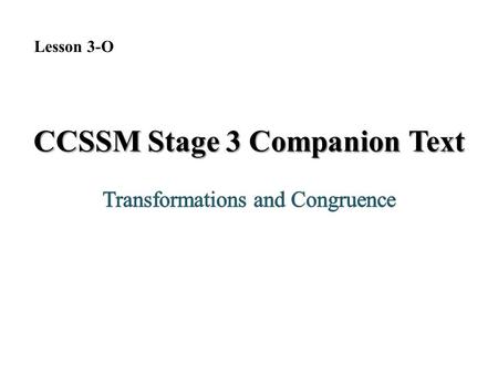 CCSSM Stage 3 Companion Text