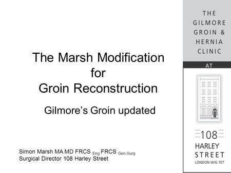 The Marsh Modification for Groin Reconstruction