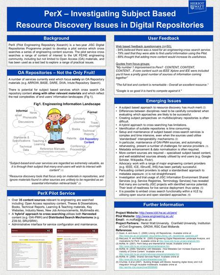 Over 35 content sources relevant to engineering are searched including; Open Access repository content, Theses & Dissertations, Books, Technical Reports,