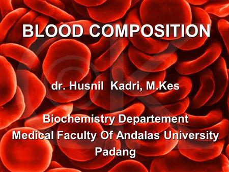 Biochemistry Departement Medical Faculty Of Andalas University