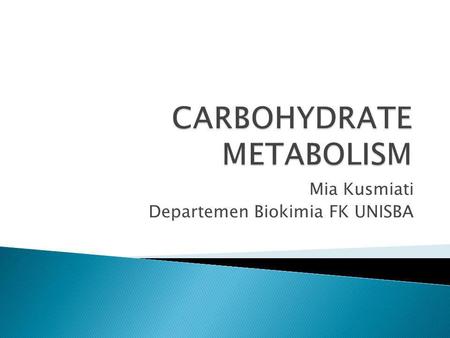 CARBOHYDRATE METABOLISM