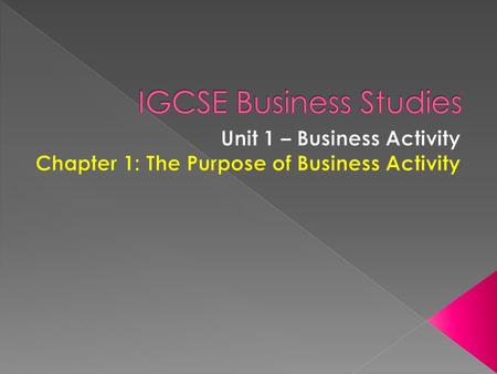 IGCSE Business Studies