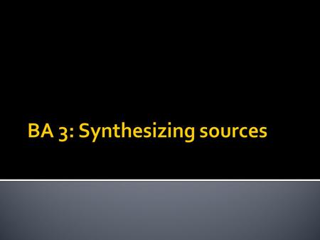  This is another assignment specifically developed to aid you in preparing for the literature review. In your literature review, you will need to synthesize.