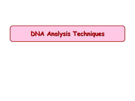 DNA Analysis Techniques