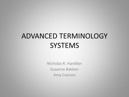 ADVANCED TERMINOLOGY SYSTEMS