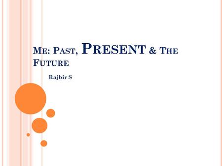 M E : P AST, P RESENT & T HE F UTURE Rajbir S. P AST I was born 11 minutes before my fraternal twin brother in the year of 1992! 1 st Birthday: Twin brother.