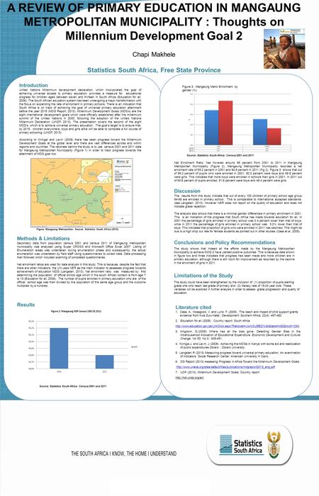 Presented at AIDS 2010 in Vienna - Austria A REVIEW OF PRIMARY EDUCATION IN MANGAUNG METROPOLITAN MUNICIPALITY : Thoughts on Millennium Development Goal.