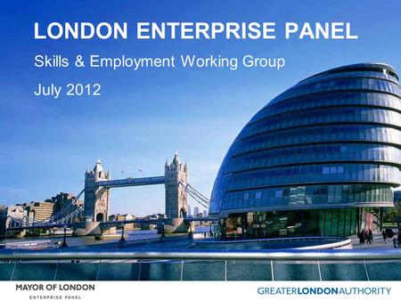 LONDON ENTERPRISE PANEL Skills & Employment Working Group July 2012.