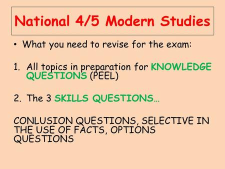 National 4/5 Modern Studies