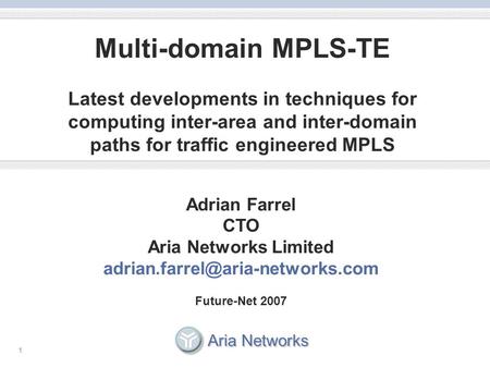 Limit for content Do not exceed Limit for content Do not exceed Limit for content Do not exceed Limit for content Do not exceed 1 Aria Networks Multi-domain.