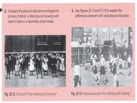 There was much argument about the validity of replacing formal gymnastics with this new movement based lessons.It was 20 years later before the department.