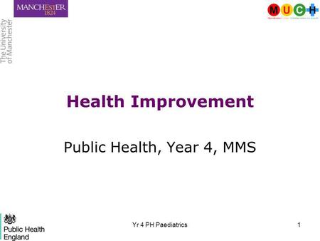 Health Improvement Public Health, Year 4, MMS Yr 4 PH Paediatrics 1.