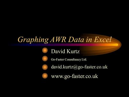 Graphing AWR Data in Excel