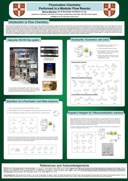 Fluorination Chemistry Performed in a Modular Flow Reactor Introduction to Flow Chemistry Selectfluor for α-Fluorination and Ritter-reactions References.