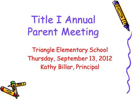 Title I Annual Parent Meeting