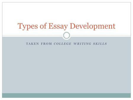 Types of Essay Development