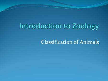 Introduction to Zoology