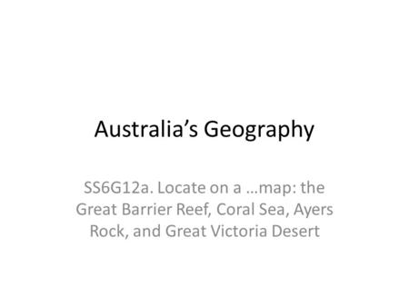 Australia’s Geography