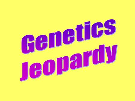 Genetics Jeopardy.