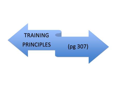 TRAINING PRINCIPLES (pg 307).