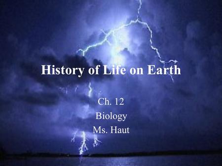 History of Life on Earth