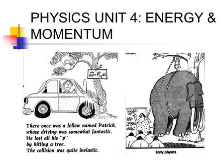 PHYSICS UNIT 4: ENERGY & MOMENTUM