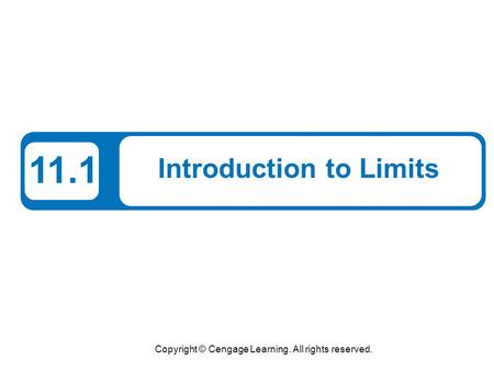 Introduction to Limits