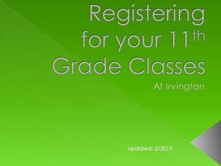 Updated: 2/2013. Registration form is due to your English teacher March 18 th ! If there is a possibility you might not be at IHS next year, register.