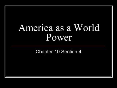 America as a World Power